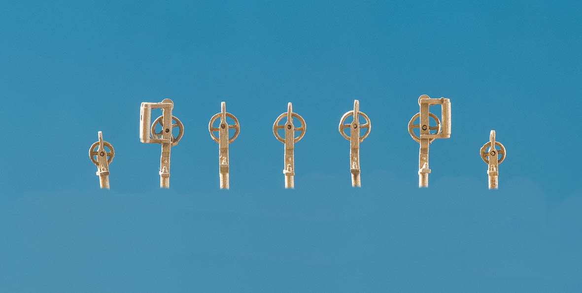 Heberleinbremsseilrollen - Set, 7x Rollenhalter, 7x Rollen, Schm 